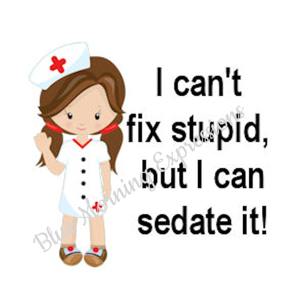 Handmade sticker featuring a nurse