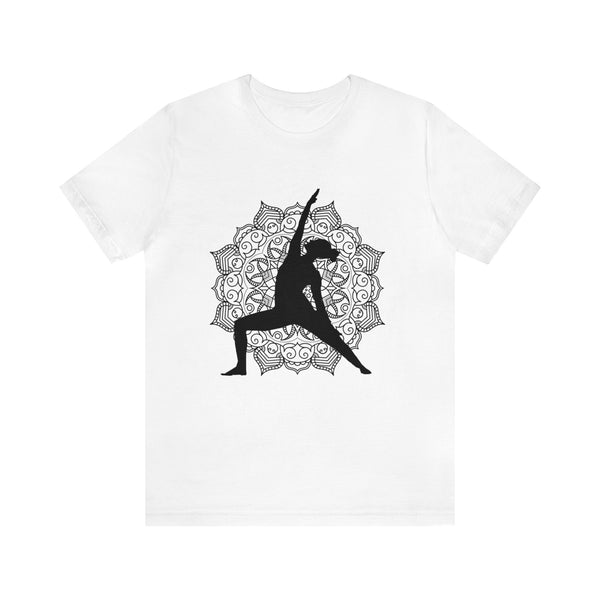 Gifts for Yoga Lovers Peaceful Warrior Pose Mandela Unisex Jersey Short Sleeve Tee Cotton/Cotton-Blend