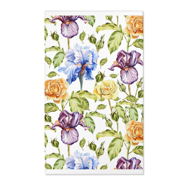 Purple Blue Iris Flower Area Rugs Home Décor Floral 3 Sizes