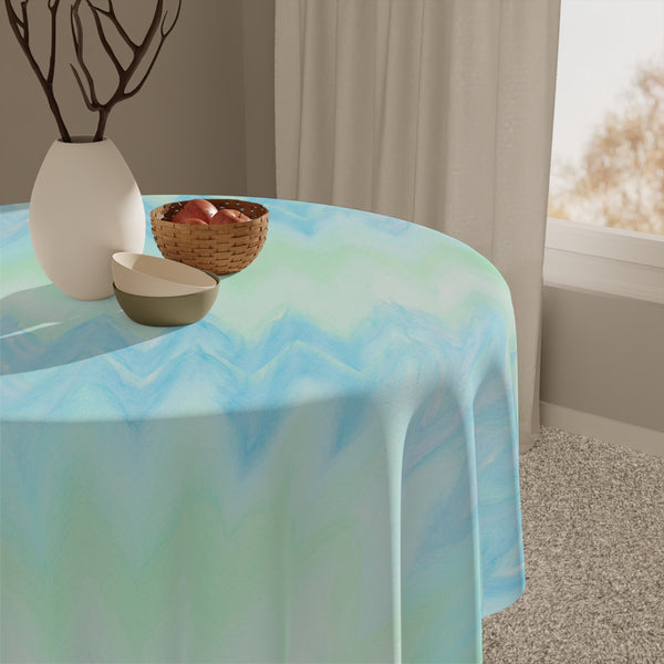 Blue Green Waves Tablecloth Décor Everyday Home Kitchen Living