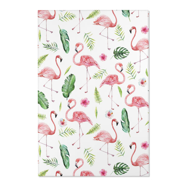 Florida Tropical Flamingo Beach Area Rugs 3 Sizes Durable