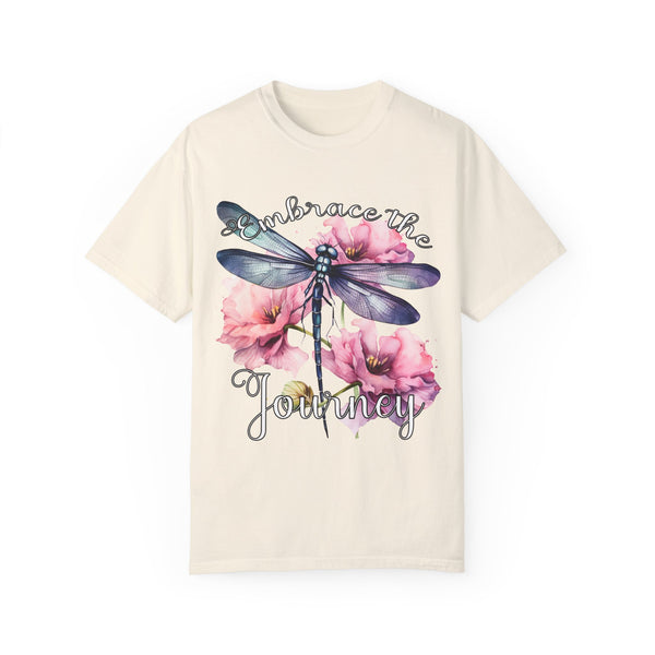 Embrace the Journey Dragonfly Comfort Color T-shirt, Women's Shirts Relaxed Fit Soft Cotton Shirt