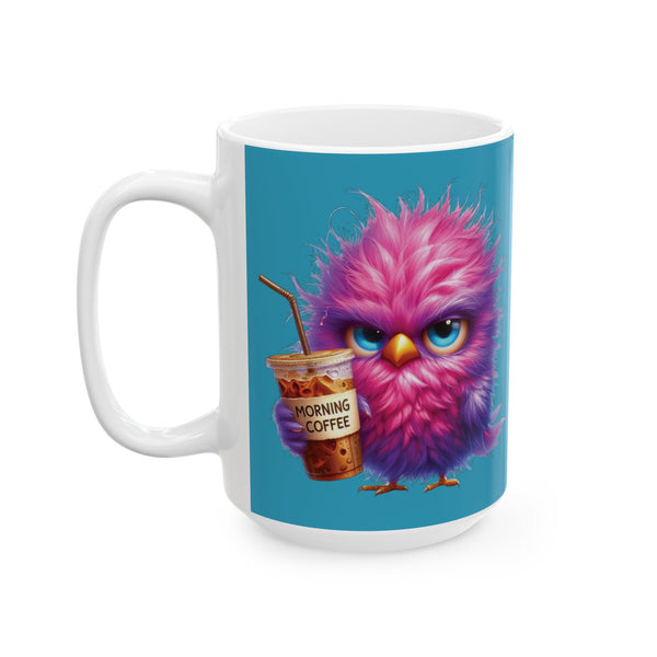 Grumpy Bird Coffee Mug, Funny Bird Ceramic Cup, Cute Gift Coffee Lovers