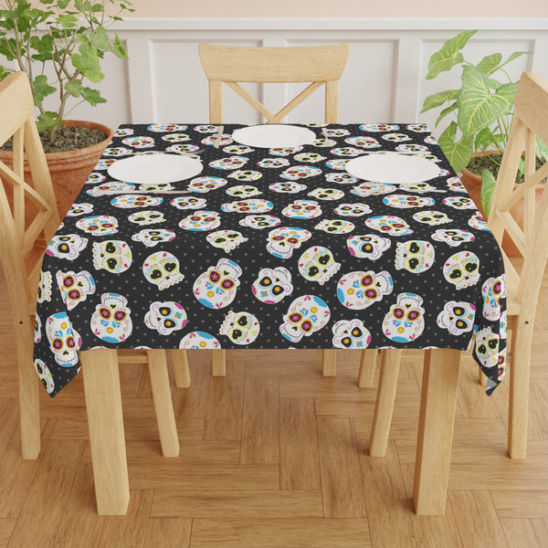 Black Sugarskull Tablecloth Décor Day of the Dead Party Table Covering