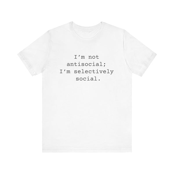 Antisocial Women's Sarcastic T-shirt, Funny Sarcastic T shirts, Sarcastic Shirts, Funny Tshirts for Her
