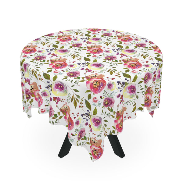 Pink Roses Flower Pattern Tablecloth Décor