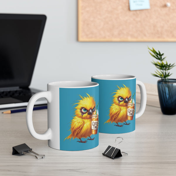 Grumpy Bird Coffee Mug - Funny Bird Ceramic Cup, Cute Gift Coffee Lovers