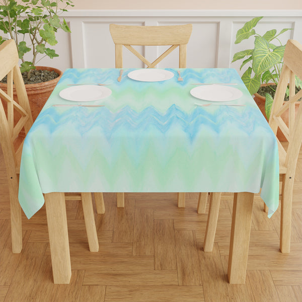 Blue Green Waves Tablecloth Décor Everyday Home Kitchen Living