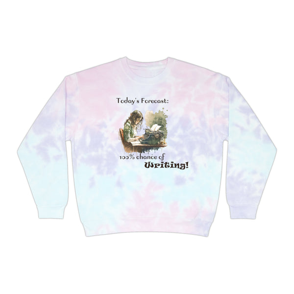 Gifts for Writers Chance of Writing Unisex Tie-Dye Writer's Sweatshirt Multicolored