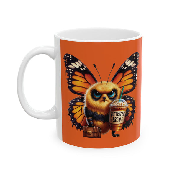 Grumpy Butterfly Coffee Mug – Funny Colorful Insect Cup | Butterfly Brew Gift