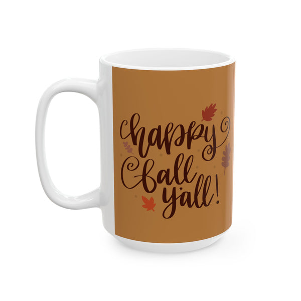 Happy Fall Autumn Harvest White Ceramic Coffee Mug