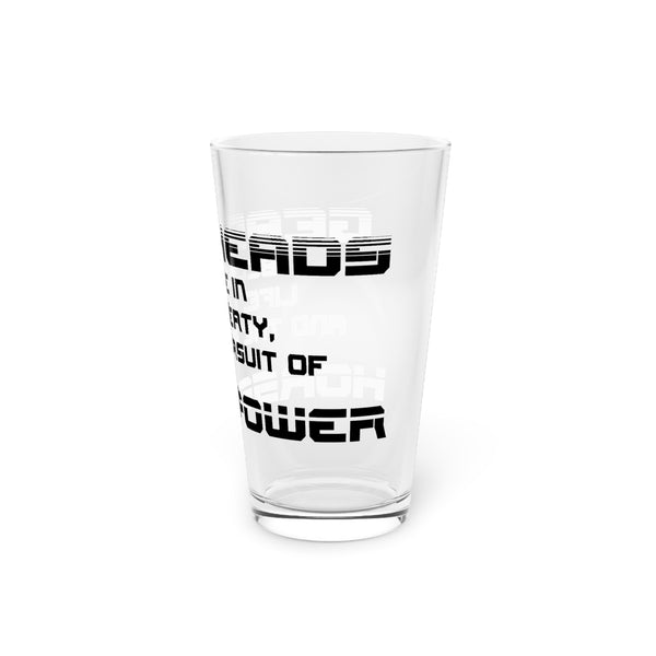 Gift for Gearheads Pursuit of Horsepower Pint Glass, 16oz Beer