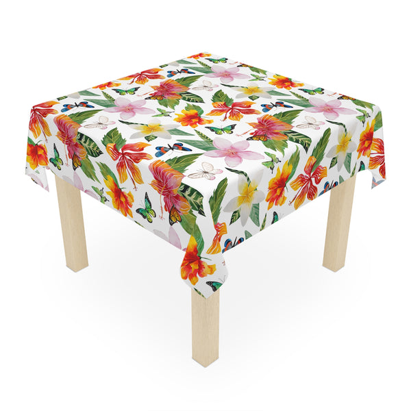 Tropical Hibiscus Flower Pattern Tablecloth Beach House Décor