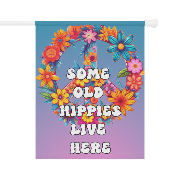 Bohemian Garden Flag Banner Peace Sign Hippie Yard Decor Boho Outdoor Flowers