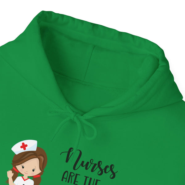 Brunette Nurse Hoodie Sweatshirt Heart of Healthcare, Nurse Hooded Sweatshirt
