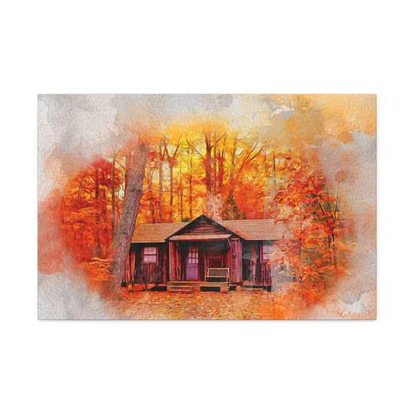 Cabin Lover Watercolor Style Art Canvas Gallery Wraps