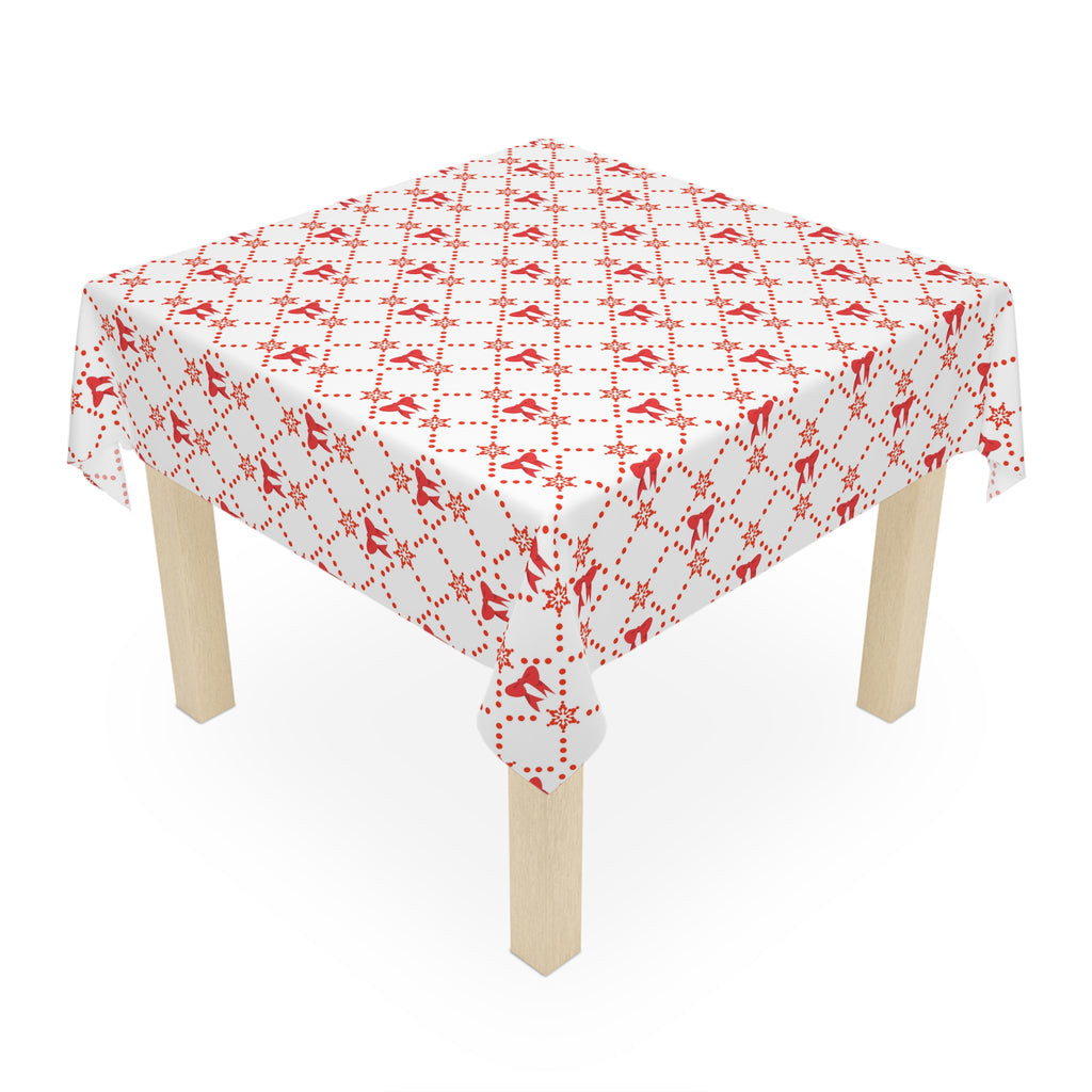 Christmas Red Bow Tablecloth Holiday Home Décor 