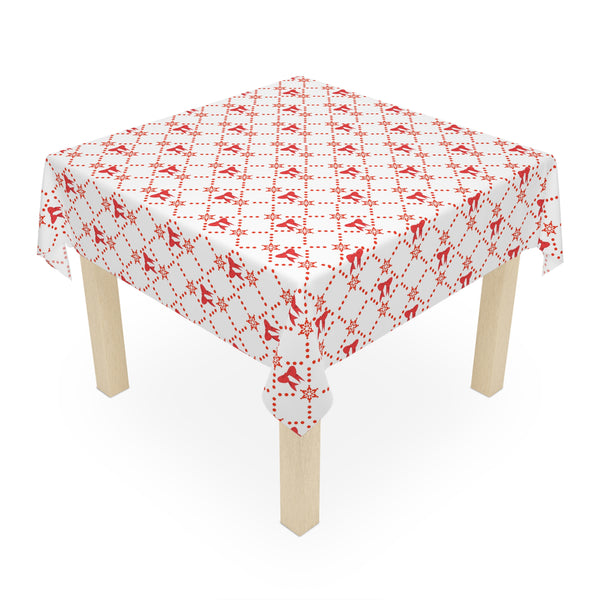 Christmas Red Bow Tablecloth Holiday Home Décor