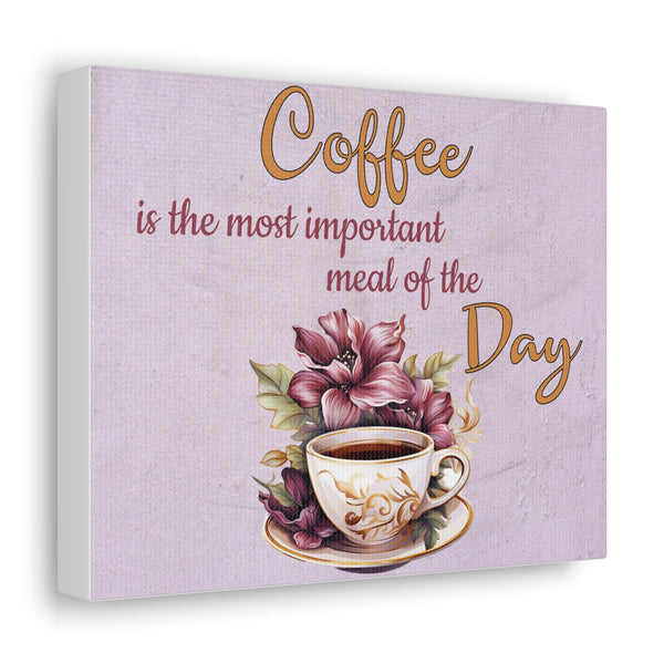 Gifts for Grandma Coffee is the Most Important Meal Kitchen Art Wall Hanging Canvas Gallery Wraps