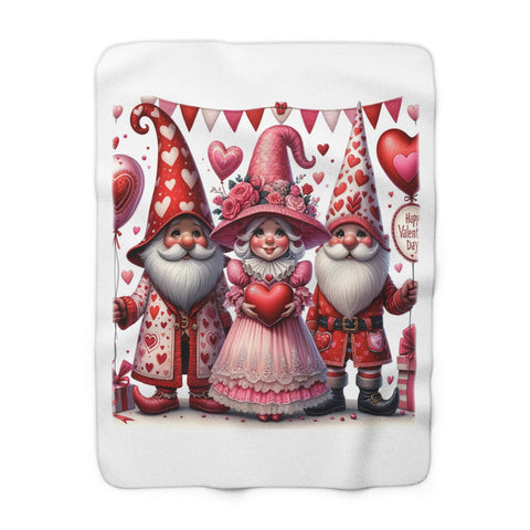 Gifts for Gnome Lovers Valentines Day Sherpa Fleece Blanket 2 Sizes