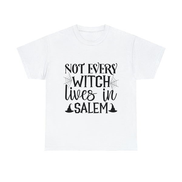 Not Every Witch Lives in Salem Halloween Unisex Heavy Cotton Tee 3 colors