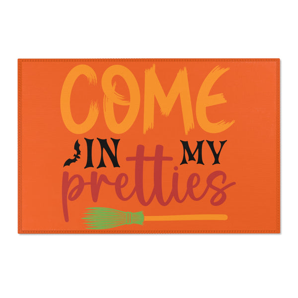 Witch’s Whimsy Welcome: Come In My Pretties – A Witch's Broomstick Enchanted Halloween Area Rug!