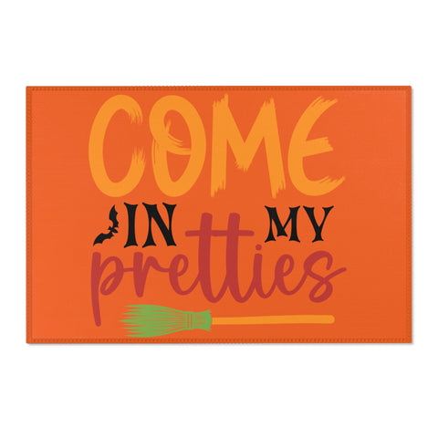 Witch’s Whimsy Welcome: Come In My Pretties – A Witch's Broomstick Enchanted Halloween Area Rug!