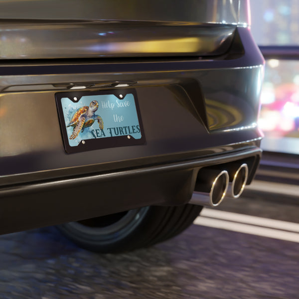 Save the Sea Turtle Vanity License Plate Ocean Lover Car Tag, Beach Life Gift