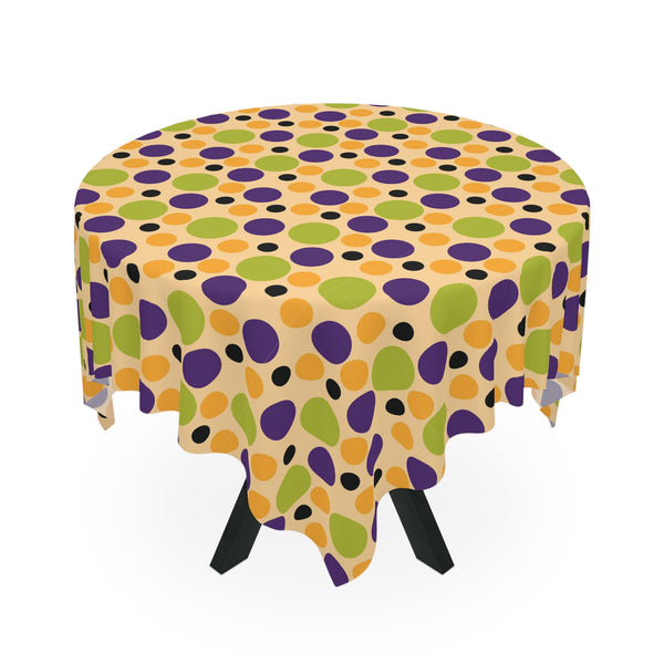 Purple Green Orange Polka Dot Tablecloth Décor Halloween