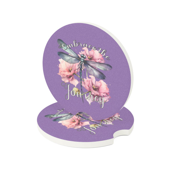 Dragonfly Embrace the Journey Soapstone Car Coasters 