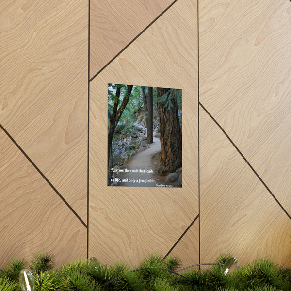 Bible Verse Poster Print, Nature Path Inspirational Yosemite Wall Art