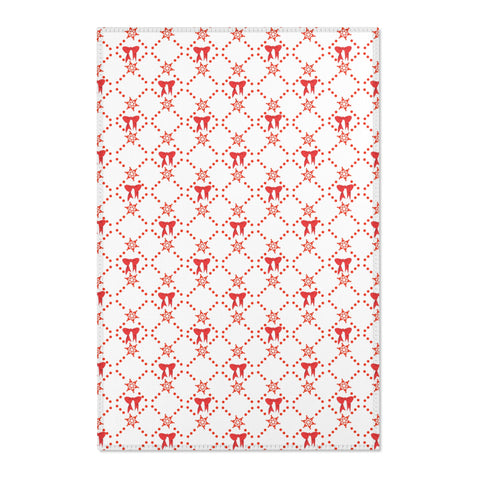 Christmas Red Bow Area Rugs Holiday Decor 3 Sizes Durable