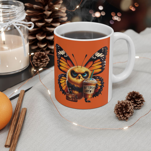 Grumpy Butterfly Coffee Mug – Funny Colorful Insect Cup | Butterfly Brew Gift