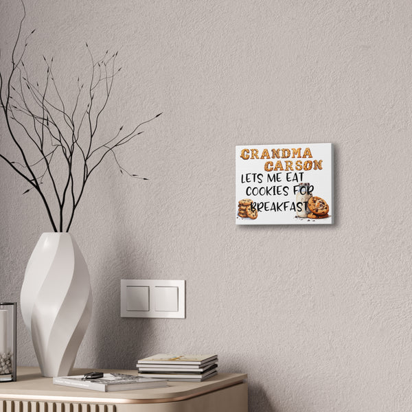 Gifts for Grandma Personalized Cookie for Breakfast Sign Canvas Home Decor