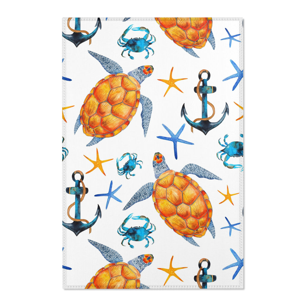 Sea Turtles Ocean Beach House Area Rugs 3-sizes Durable Home Décor 