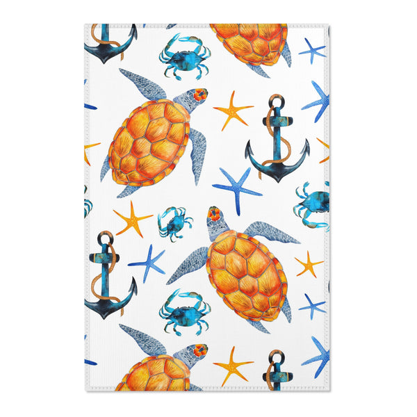 Sea Turtles Ocean Beach House Area Rugs 3-sizes Durable Home Décor