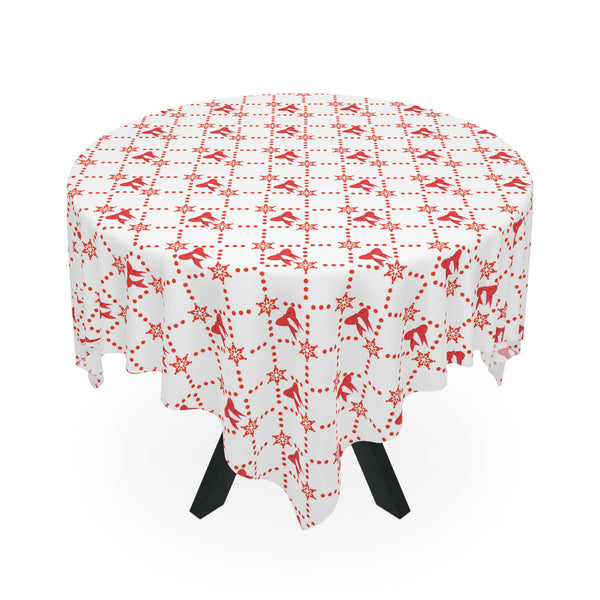 Christmas Red Bow Tablecloth Holiday Home Décor