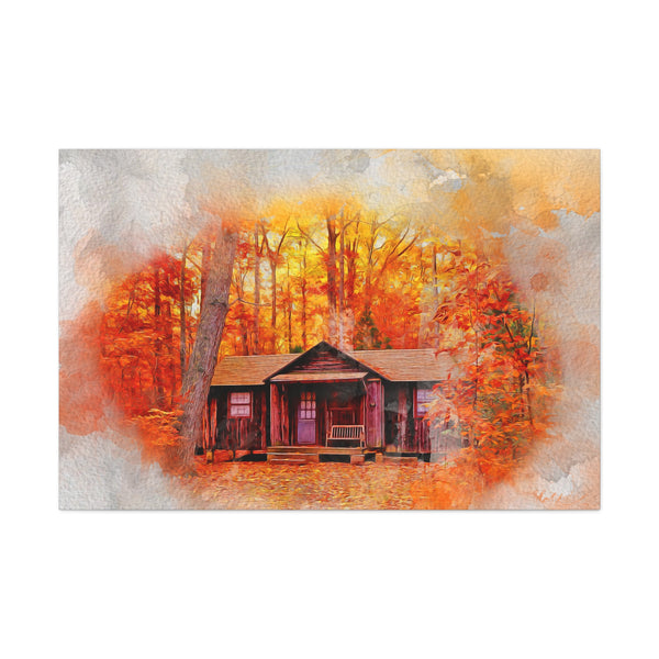 Cabin Lover Watercolor Style Art Canvas Gallery Wraps