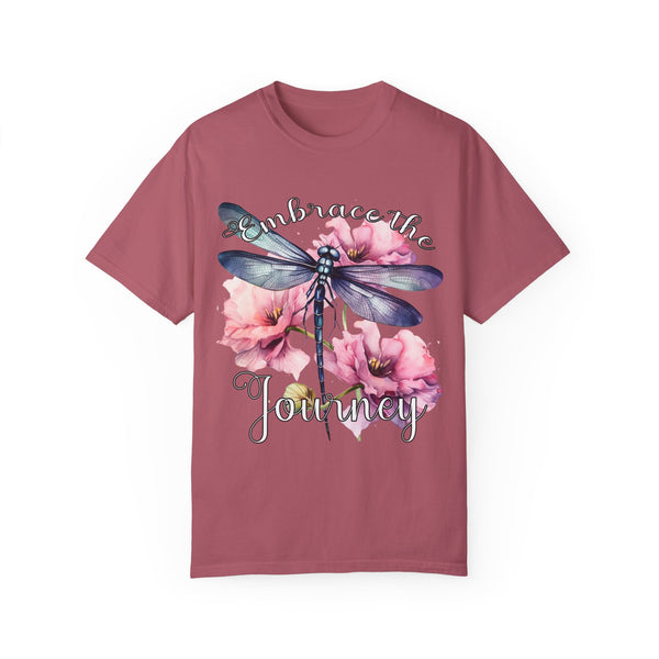 Embrace the Journey Dragonfly Comfort Color T-shirt, Women's Shirts Relaxed Fit Soft Cotton Shirt