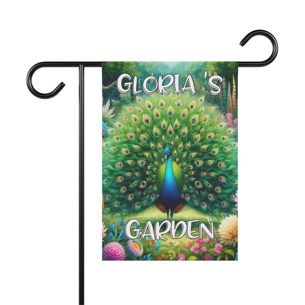Gift for Gardeners Personalized Peacock Garden Banner Durable All Weather