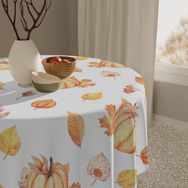 Pumpkin Fall Tablecloth Holiday Décor Autumn Leaves