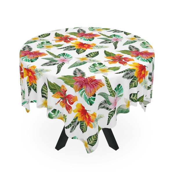 Tropical Hibiscus Flower Pattern Tablecloth Décor