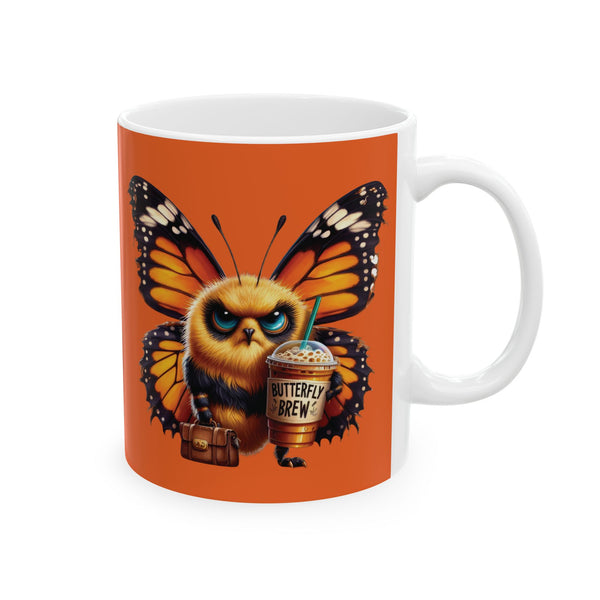 Grumpy Butterfly Coffee Mug – Funny Colorful Insect Cup | Butterfly Brew Gift