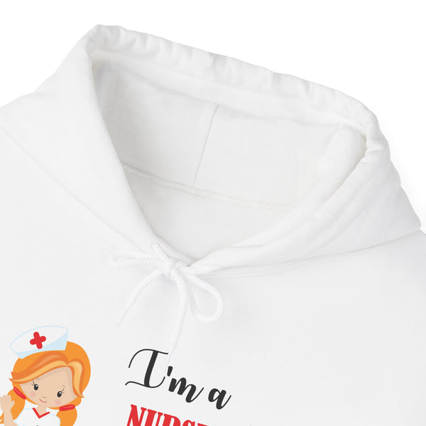 Redhead Nurse Hoodie Sweatshirt No Body Parts Scare Me, Hooded Nurse Sweatshirt