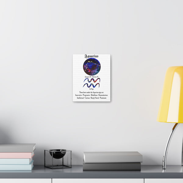 Zodiac Wall Art Aquarius Sign Print 8x10 Canvas Gallery Wraps
