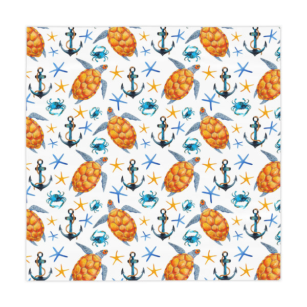 Sea Turtles Anchor Crabs Beach House Tablecloth Home Décor