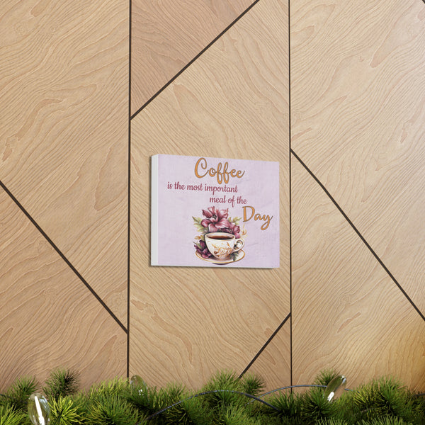 Gifts for Grandma Coffee is the Most Important Meal Kitchen Art Wall Hanging Canvas Gallery Wraps