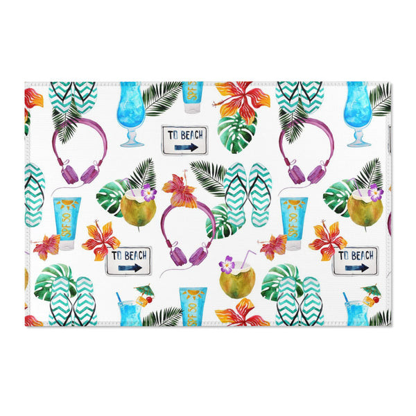 Flip Flops Beach Themed Tropical Area Rugs 3 Sizes Durable