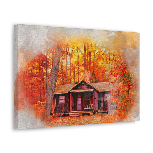 Cabin Lover Watercolor Style Art Canvas Gallery Wraps