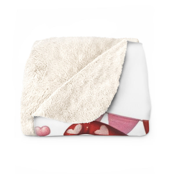 Gifts for Gnome Lovers Valentines Day Sherpa Fleece Blanket 2 Sizes
